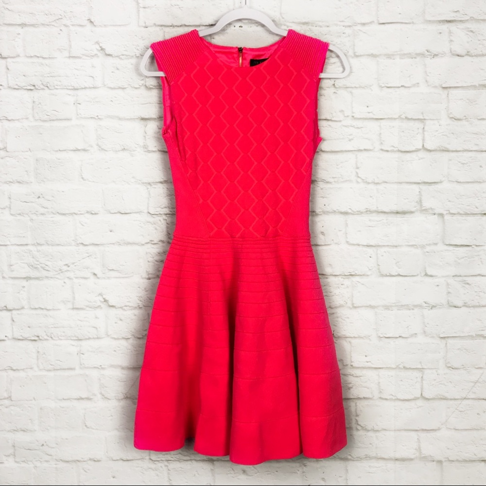 Ted Baker Pink Scuba Ponte Sleeveless Skater Dress